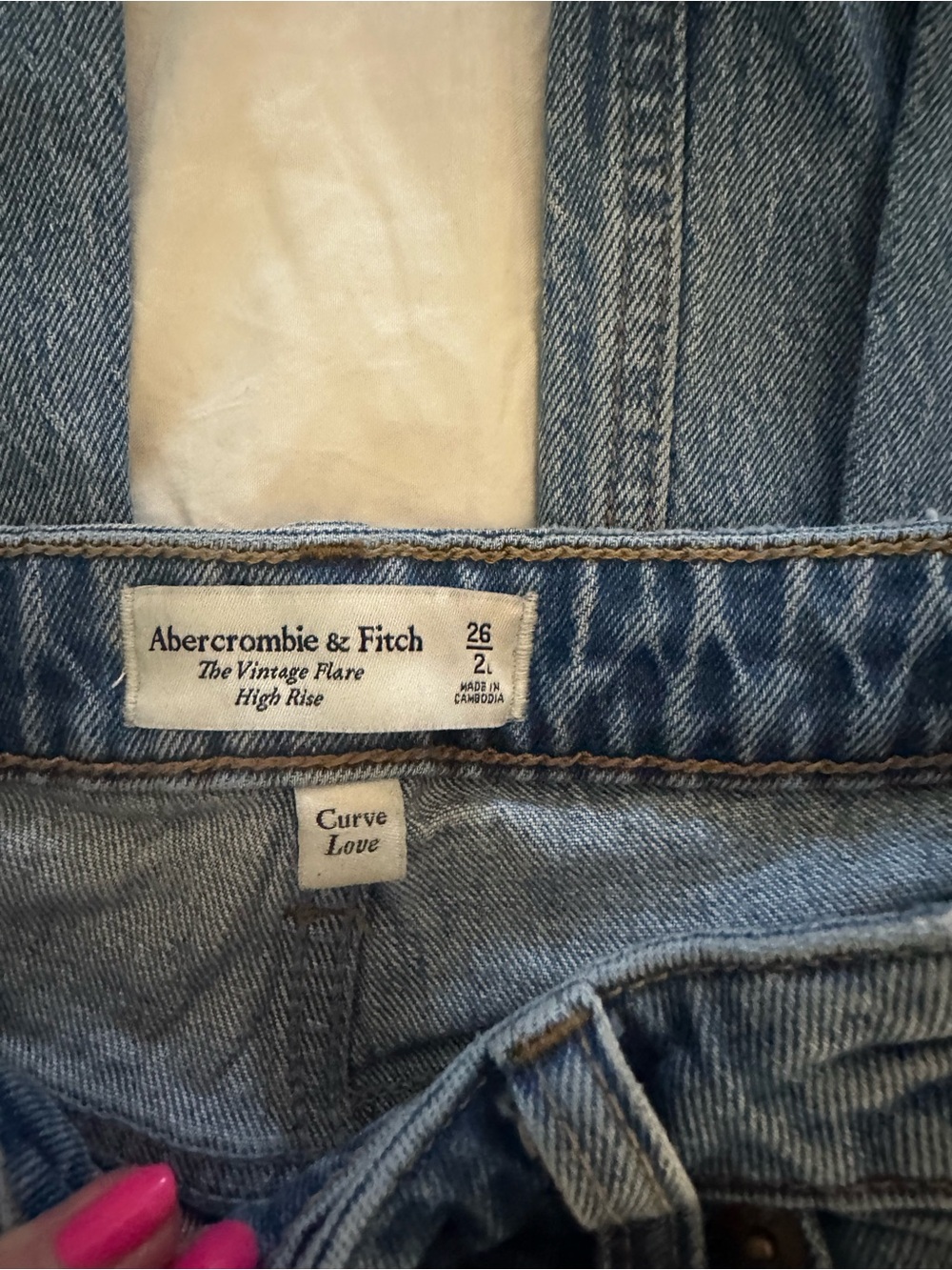 Abercrombie & Fitch Vintage Flare High Rise Light Blue Jeans - Picture 2 of 3